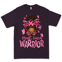 Plum brest cancer warrior afro messy bun Premium Tee - texasbilliewilder