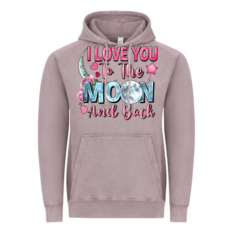 I Love You To The Moon And Back Valentine's Day Vintage Hoodie by FaDigitalArtStudio | Teevron