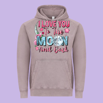 I Love You To The Moon And Back Valentine's Day Vintage Hoodie Designed By Fadigitalartstudio