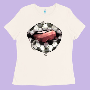 Soccer Lips Ladies Tee Designed By Howdyjamesfarm