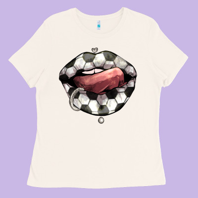 Soccer Lips Ladies Tee Designed By Howdyjamesfarm