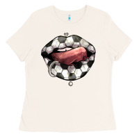 Bone Soccer lips Ladies Tee - HowdyJamesFarm