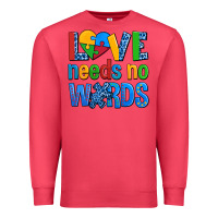 Cardinal love needs no words autism Premium Sweatshirt - AdoDesignShop