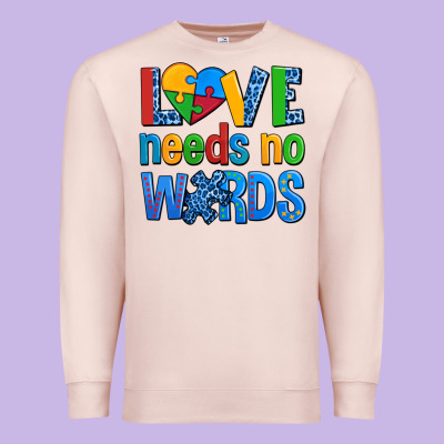 Love Needs No Words Autism Premium Sweatshirt Designed By Adodesignshop