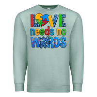 Seafoam love needs no words autism Premium Sweatshirt - AdoDesignShop