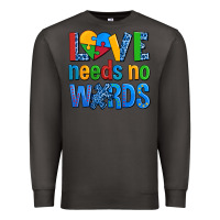 Smoke love needs no words autism Premium Sweatshirt - AdoDesignShop