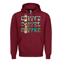 Burgundy western coffees Zipper Hoodie - BarkalooDesign