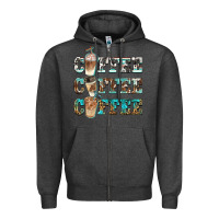 Charcoal Heather western coffees Zipper Hoodie - BarkalooDesign