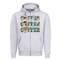 Heather Grey western coffees Zipper Hoodie - BarkalooDesign