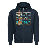 Navy western coffees Zipper Hoodie - BarkalooDesign