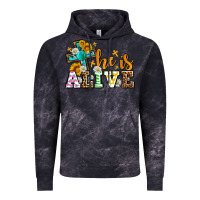 Cloud Black Easter Day He is alive with cross Vintage Hoodie - OliviaCreatesArt