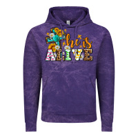 Cloud Purple Easter Day He is alive with cross Vintage Hoodie - OliviaCreatesArt