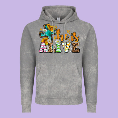 Easter Day He Is Alive With Cross Vintage Hoodie Designed By Oliviacreatesart