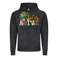 Vintage Black Easter Day He is alive with cross Vintage Hoodie - OliviaCreatesArt