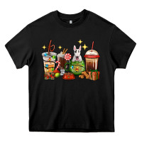 Black Christmas coffee cups with Bull Terrier Heavy Core Tee - RanaPortraitStore