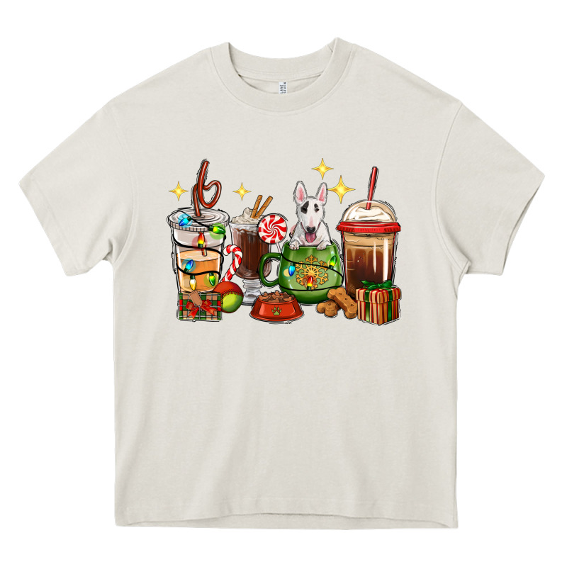 Christmas Coffee Cups With Bull Terrier Heavy Core Tee by RanaPortraitStore | Teevron