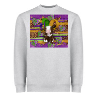 Heather Grey mardi gras cow Heavyweight Sweatshirt - Artiststas