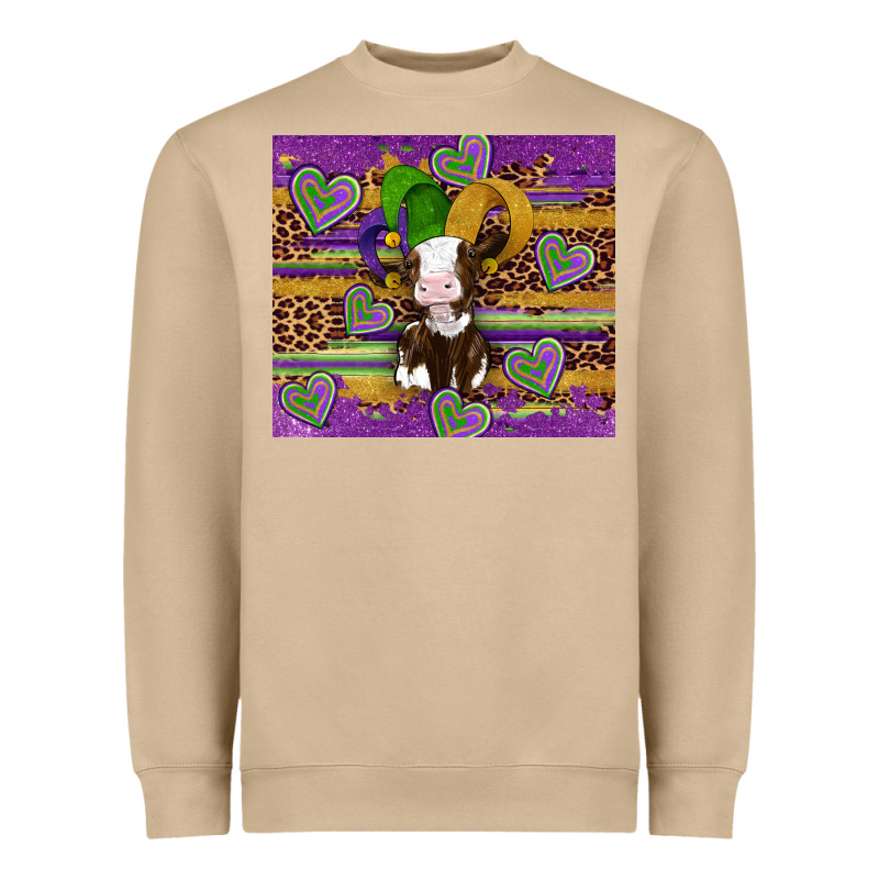 Mardi Gras Cow Heavyweight Sweatshirt by Artiststas | Teevron