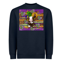 Navy mardi gras cow Heavyweight Sweatshirt - Artiststas