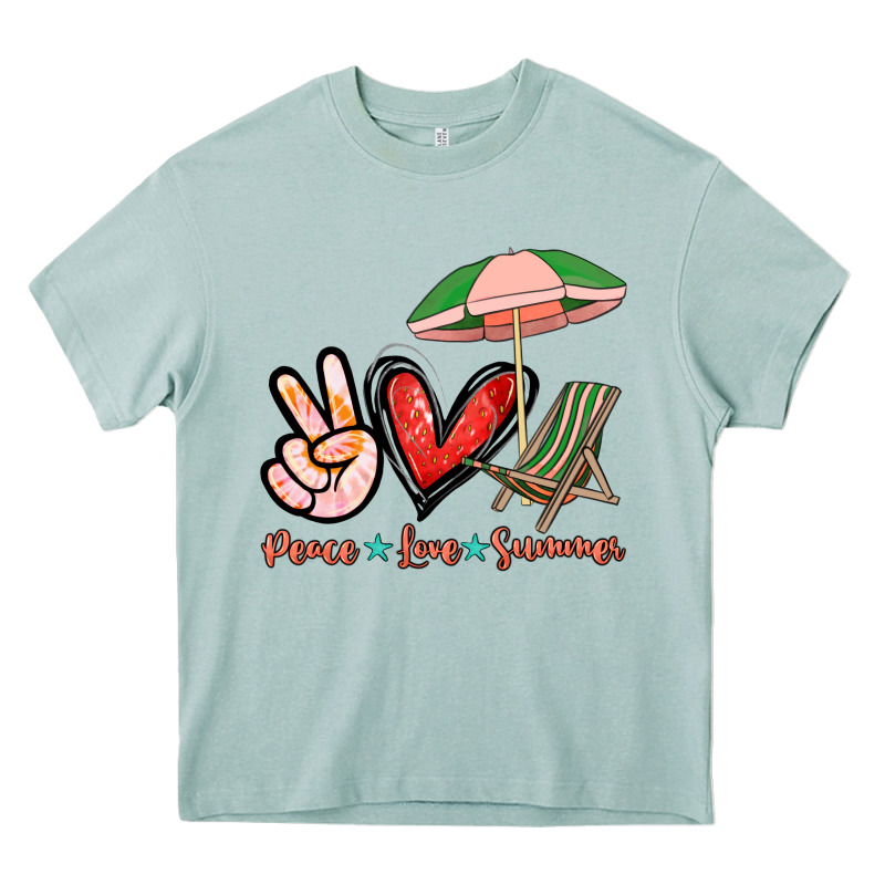 Peace Love Summer Heavy Core Tee by NancyCooperArtShop | Teevron