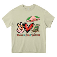 Mossy Peace love summer Heavy Core Tee - NancyCooperArtShop
