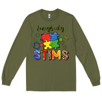 Army Green Everybody stims Long Sleeve Tee - FaDigitalArtStudio