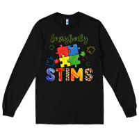 Black Everybody stims Long Sleeve Tee - FaDigitalArtStudio