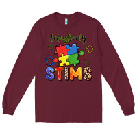 Burgundy Everybody stims Long Sleeve Tee - FaDigitalArtStudio