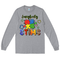 Heather Grey Everybody stims Long Sleeve Tee - FaDigitalArtStudio