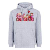 Heather Grey valentines day teacher Heavyweight Hoodie - AdoDesignShop