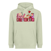 Matcha valentines day teacher Heavyweight Hoodie - AdoDesignShop