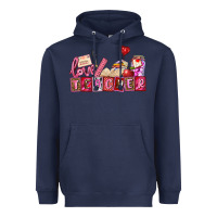 Navy valentines day teacher Heavyweight Hoodie - AdoDesignShop