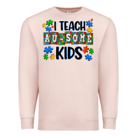 Pale Pink i teach ausome kids Premium Sweatshirt - AdoDesignShop