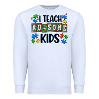 White i teach ausome kids Premium Sweatshirt - AdoDesignShop