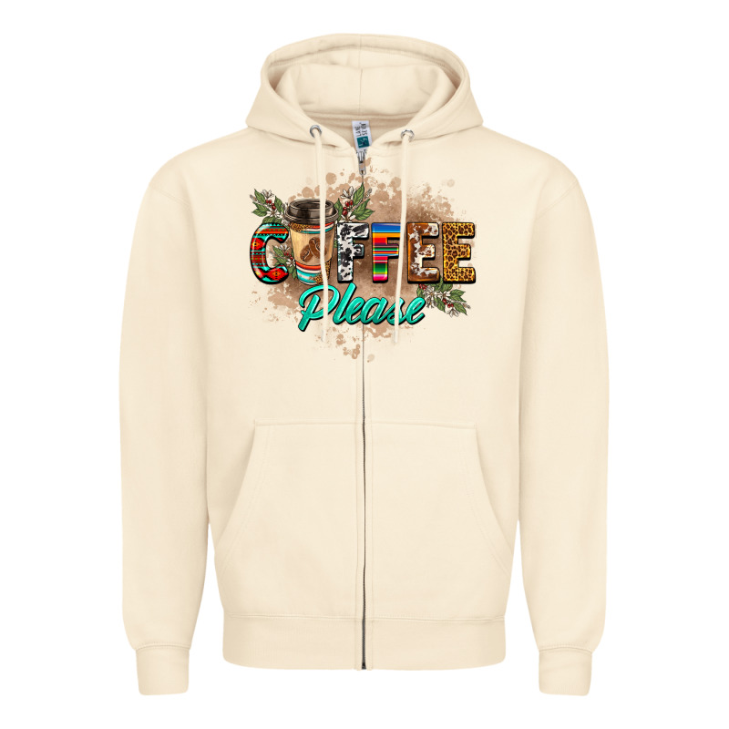 Coffee Please Zipper Hoodie by BarkalooDesign | Teevron