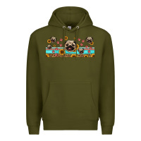 Army Green western pug dogs Premium Hoodie - Jasminsmagicworld
