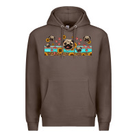 Coffee western pug dogs Premium Hoodie - Jasminsmagicworld