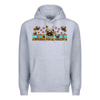 Heather Grey western pug dogs Premium Hoodie - Jasminsmagicworld