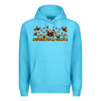 Ocean Blue western pug dogs Premium Hoodie - Jasminsmagicworld