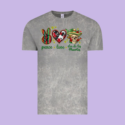 Peace Love Dia De Los Muertos Mexico Vintage Tee Designed By Howdyjamesfarm