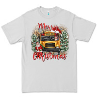 Dove Grey merry christmas school bus Premium Tee - texasbilliewilder