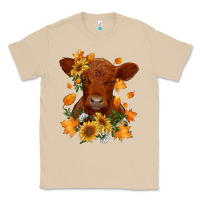 Mushroom fall red angus calf dried leaves and sunflowers Classic Tee - RanaPortraitStore