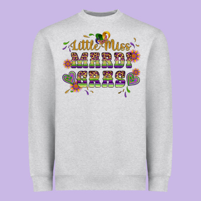 Little Miss Mardi Gras Heavyweight Sweatshirt Designed By Artiststas
