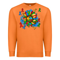 Carrot autism sunflower ribbon Premium Sweatshirt - AdoDesignShop