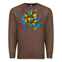 Chestnut autism sunflower ribbon Premium Sweatshirt - AdoDesignShop