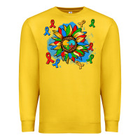 Autism Sunflower Ribbon Premium Sweatshirt | Teevron