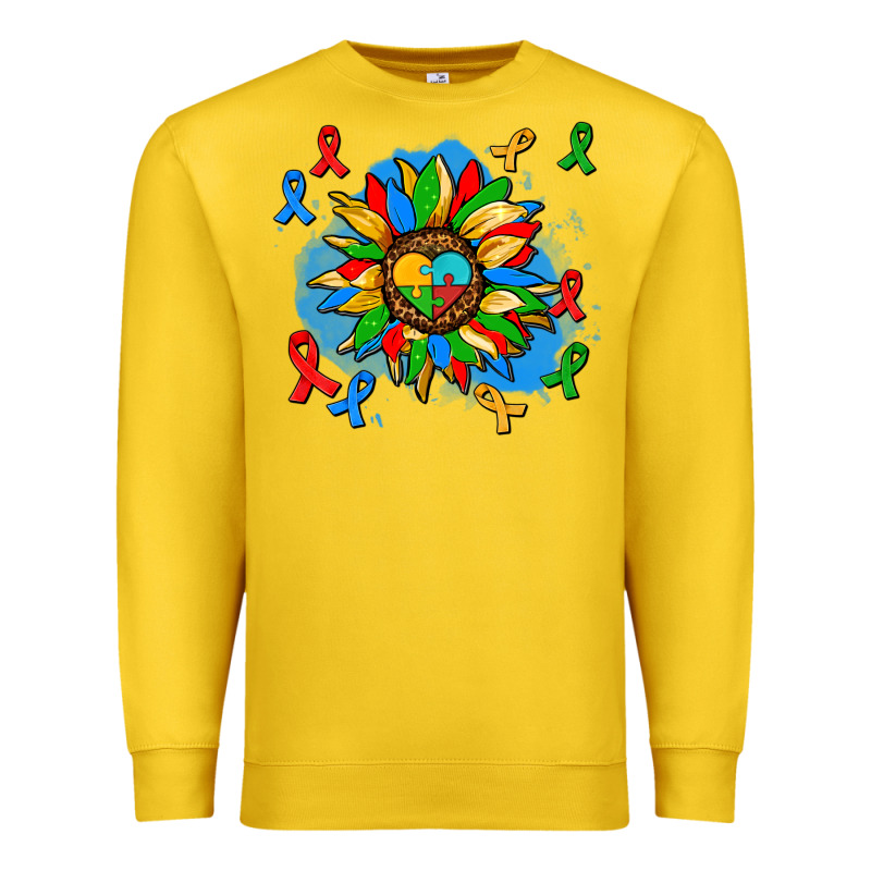 Autism Sunflower Ribbon Premium Sweatshirt by AdoDesignShop | Teevron