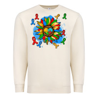 Sandshell autism sunflower ribbon Premium Sweatshirt - AdoDesignShop