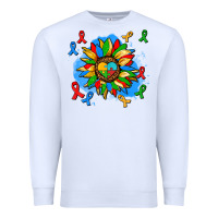 White autism sunflower ribbon Premium Sweatshirt - AdoDesignShop