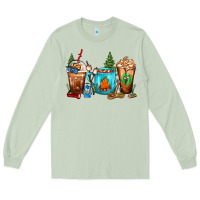 Matcha Camping Coffee Cups Long Sleeve Tee - FaDigitalArtStudio
